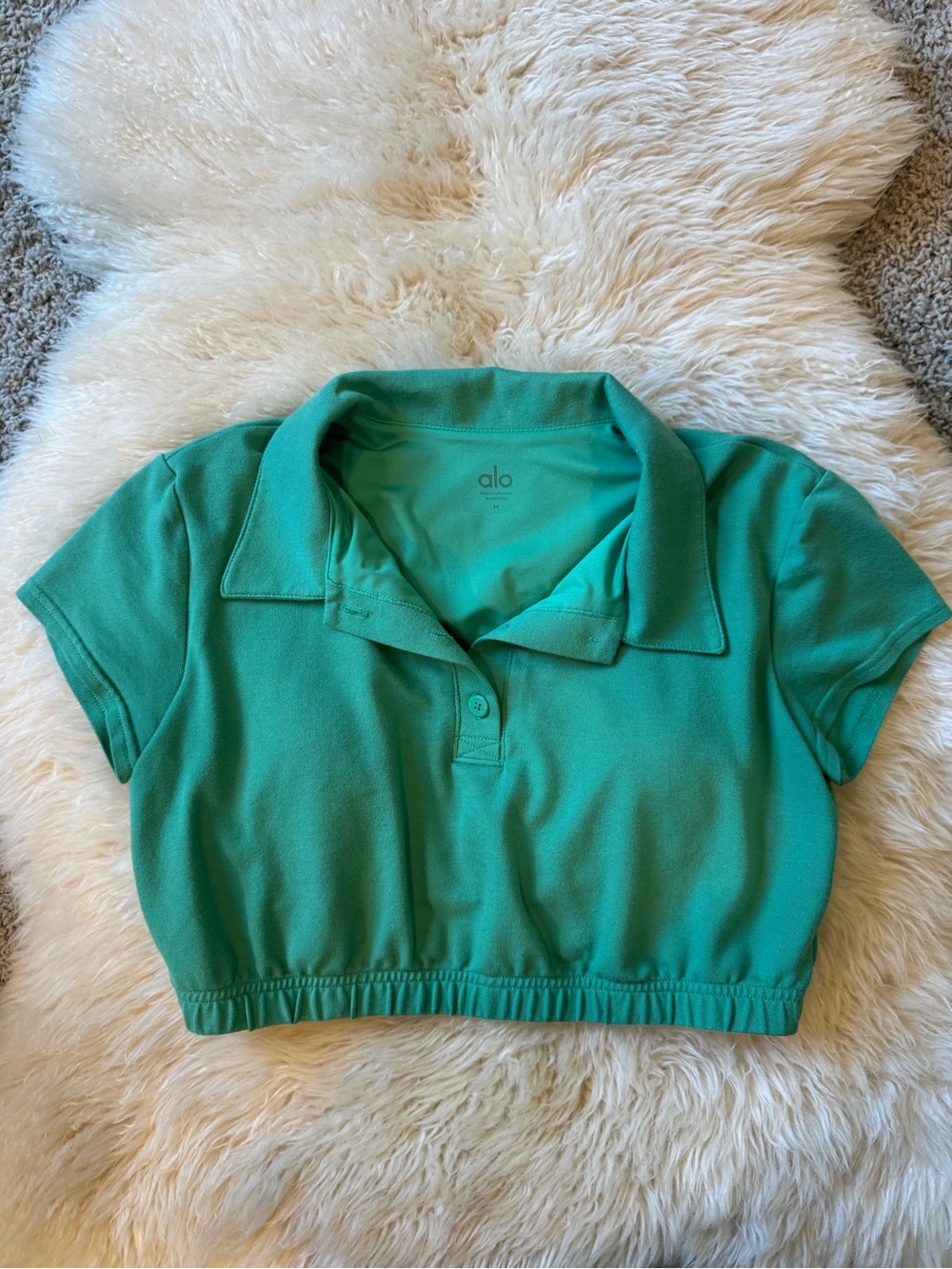 Alo Cropped Polo Top